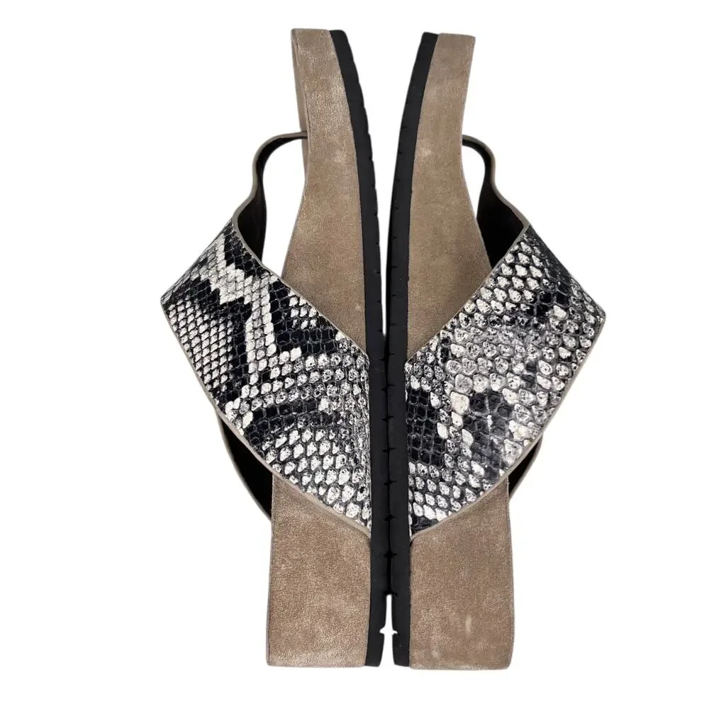 Vince Padma Thong Sandals Snake Embossed 7 Flip Flops